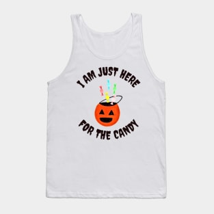 I Am Just Here For the Candy, Funny Halloween, Funny Gift (Pastel Orange) Tank Top